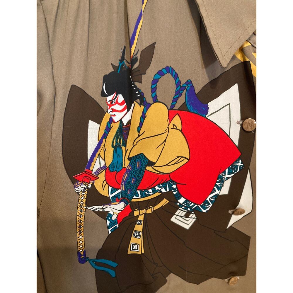 Italiya Japanese Label Midi Silk-like Pleated Dress Japanese Blockprint Sz S/M - Picture 8 of 11